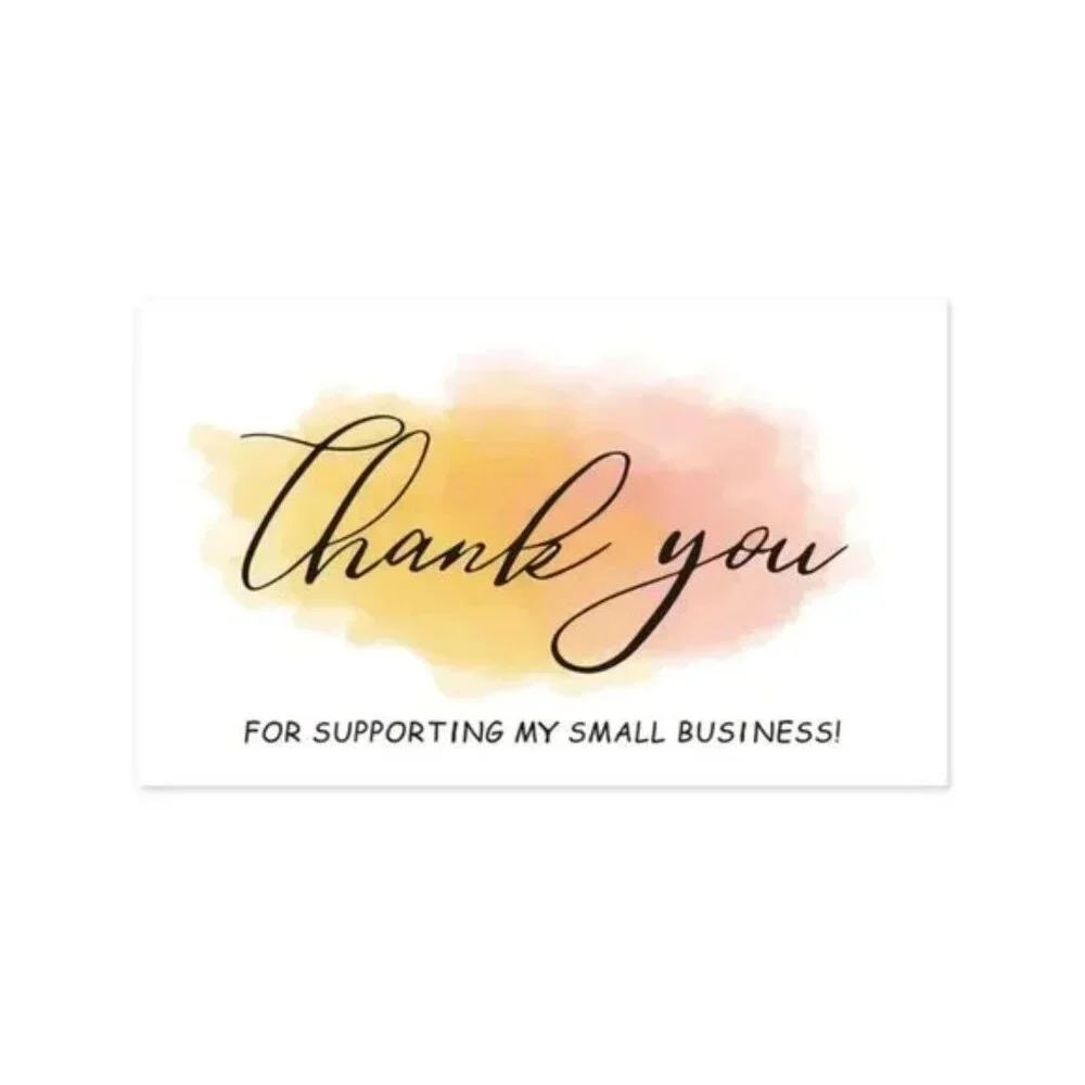 30 Pcs Yellow Thank You Business Cards – Slogan Graphic Insert Cards